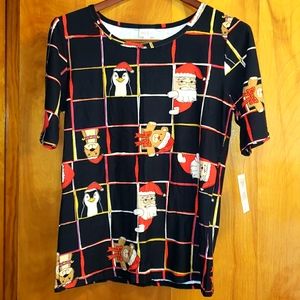 Lularoe Christmas Gigi top tee XL NWT - ugly sweater top